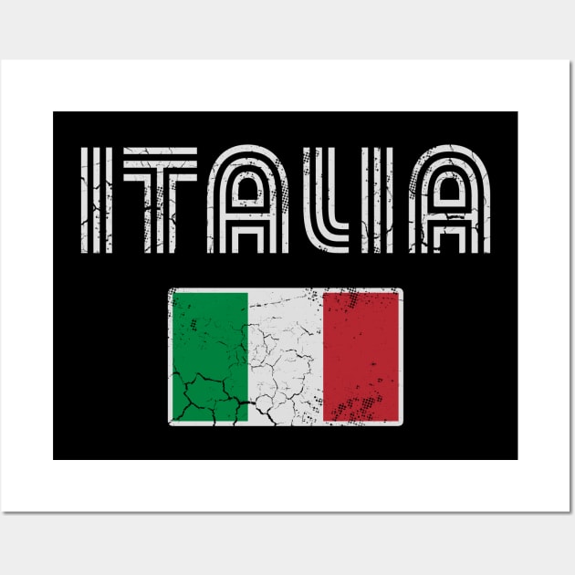 Retro Italia Flag Italian Italy Italia Wall Art by E